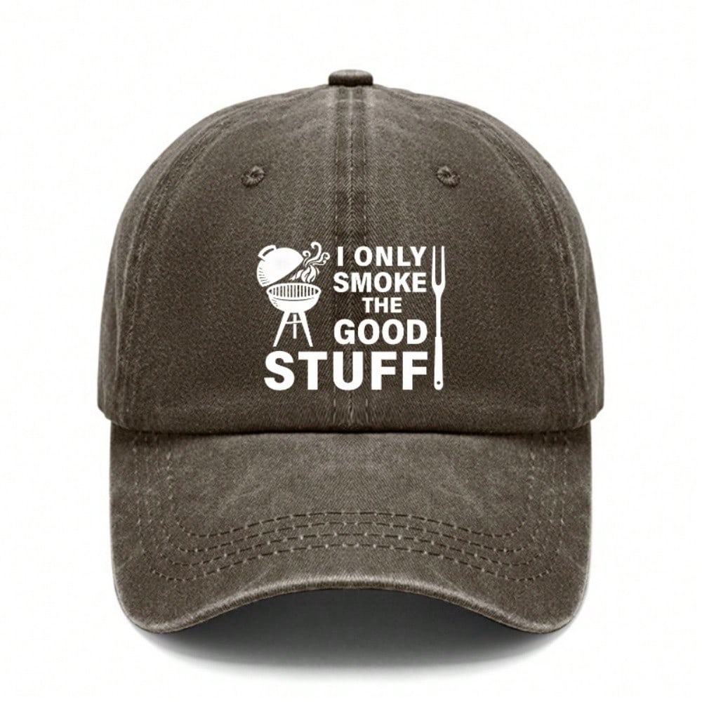 Grill Master Baseball Cap - I Only Smoke The Good Stuff Print Adjustable Unisex Polyester Casual Outdoor Sports Hat For Bbq Lovers Dads Gift