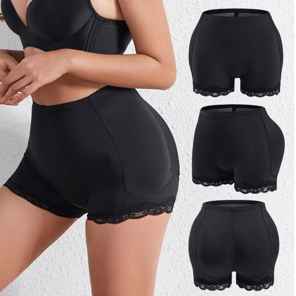 Hip-lifting Pants Women's Bottoms, Buttocks, Hips, Fake Butt Panties, Body Sculpting, Flat-angle Belly Pants, Lace Edge with Hip Pads