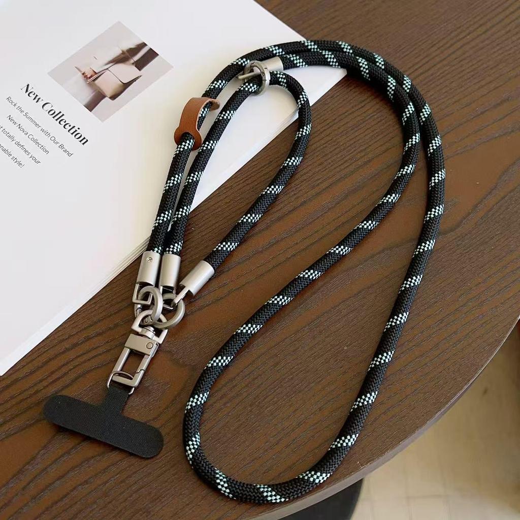 Dual-Function Anti-Lost Crossbody Phone Lanyard with Detachable Wrist Strap and Metal Buckle
