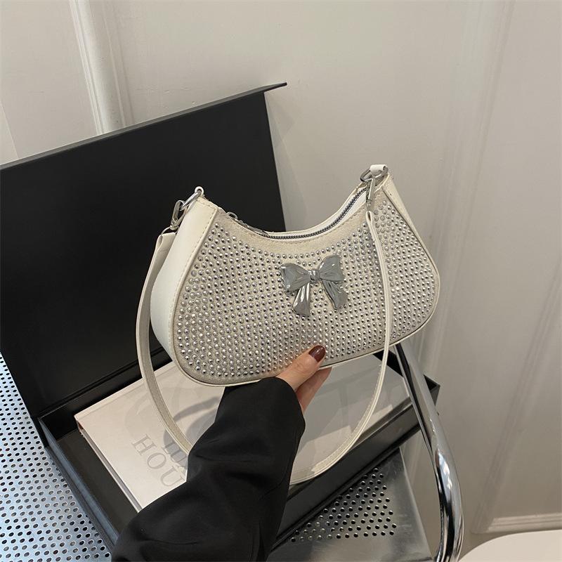 Summer Bag with Versatile High-end Niche Crossbody Bag for Women's New Diamond-inlaid Armpit Bag Shoulder Bag