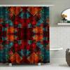 Abstract Geometric Shower Curtain Waterproof Fabric With Red, Blue, Orange, And Green Design For Bathroom Decorations In Various