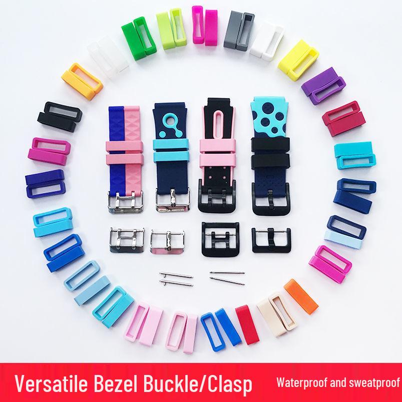 Children's Silicone Watch Strap Buckle & Leather Loop Accessories