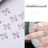 50 Stück Auroras Schleife 3D Nail Art Dekoration Harz Nagelanhänger Jelly Farbe Glitzer Nagelband Schleifen Schmetterling DIY Maniküre Salon