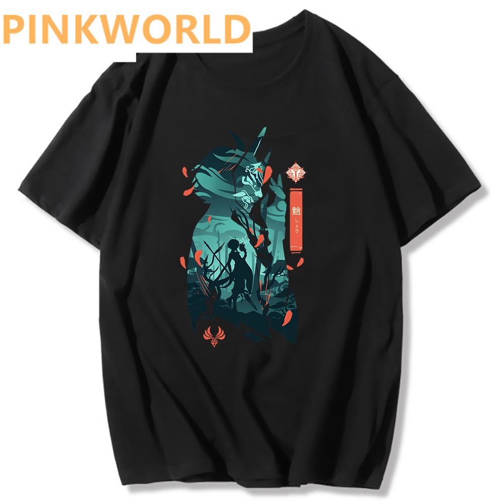 

Genshin Impact Xiao Venti Тао Чжун Ли Принт Женская футболка Kaedehara Kazuha Raiden Белый с коротким рукавом Полиэстер Женская футболка