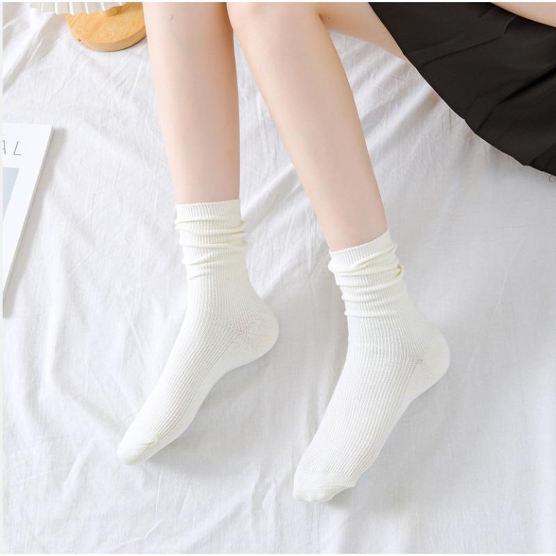 

Женские летние тонкие модные новые хлопковые носки с длинным ворсом 1 pair белый