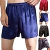 Men Beach Shorts Satin Soft Solid Color Underwear Elastic Waist Sleeping Plus Size Loose Pajamas Bottoms Men Clothes