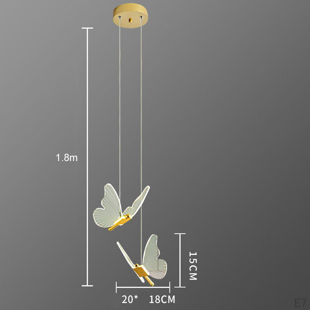 Acrylic Butterfly Chandelier Lamp LED Hanging Ceiling Light Lighting Fixtures Teahouse Living Room
