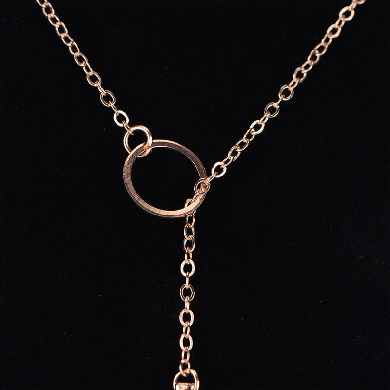 Damen Persönlichkeit Einfach Atemberaubend Goldener Stab Kreis Lariat Halskette Schmuck