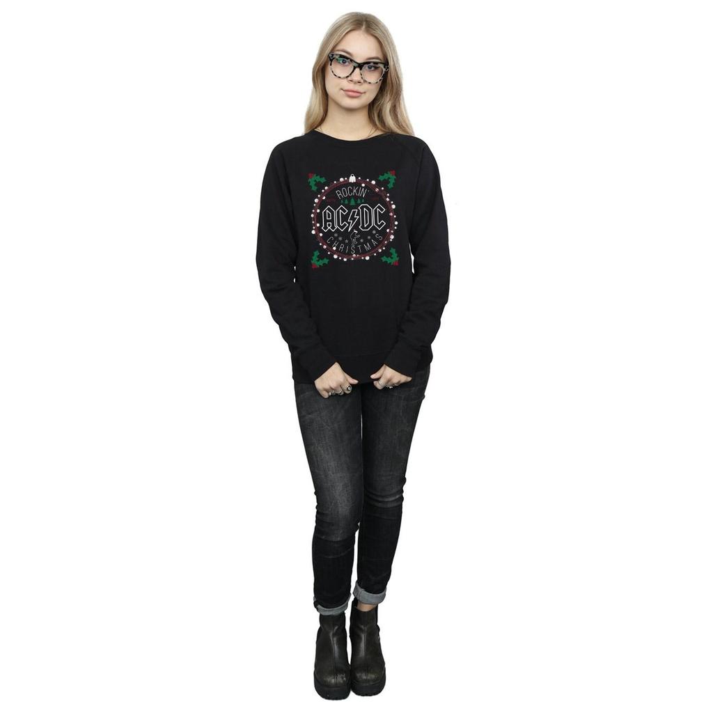 AC/DC Womens/Ladies Christmas Circle Sweatshirt