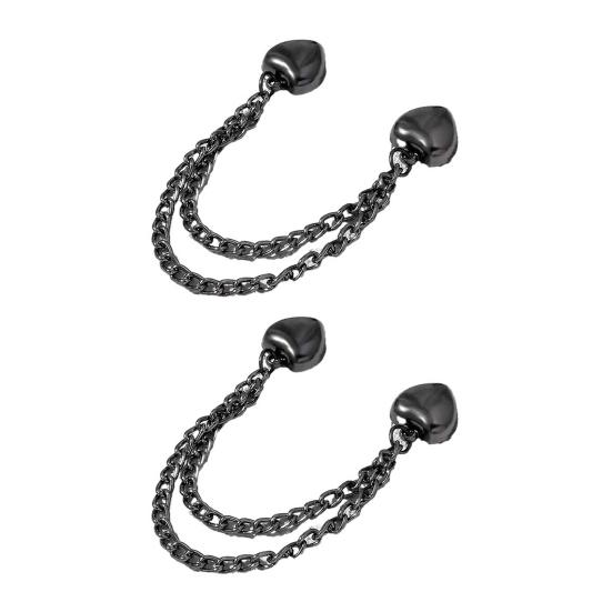 2Pcs Magnetic Clothing Clips with Chain Multi-Function Metal Clothes Magnet Pins Men Women Scarf Shirt Sleeve Pants Button Clip Accessories