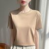 Summer Round Neck Cotton Short-Sleeved Women's T-Shirt Loose  Casual Top Mercerized Bottoming Shirt