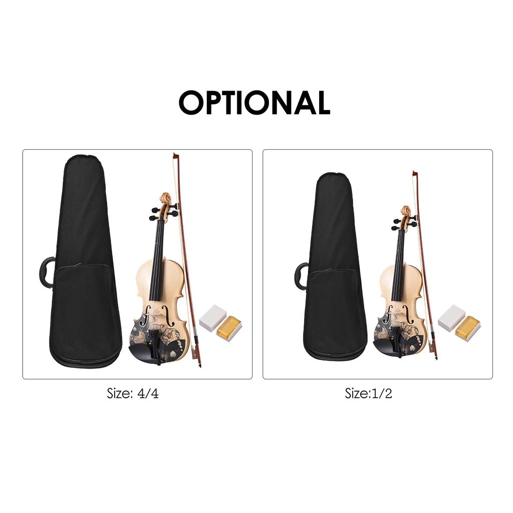 4 4 Acoustic Violin Basswood Topboard Side Back Board Maple Scroll with Carry Case Bow Rosin for Kids Students Beginners