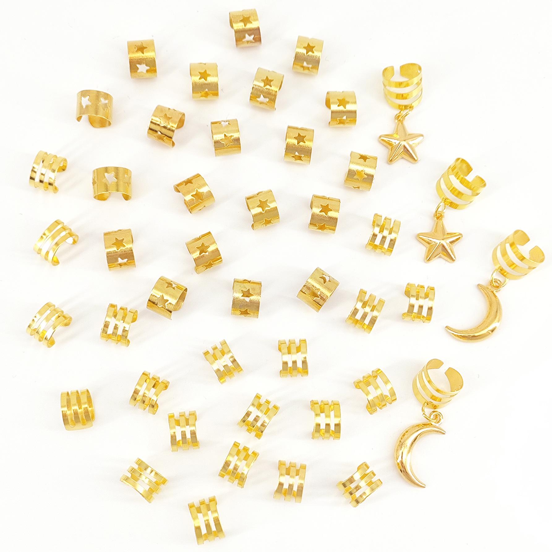 44-Piece Butterfly and Dreadlock Hair Rings Ancient Style Set for Europe and America