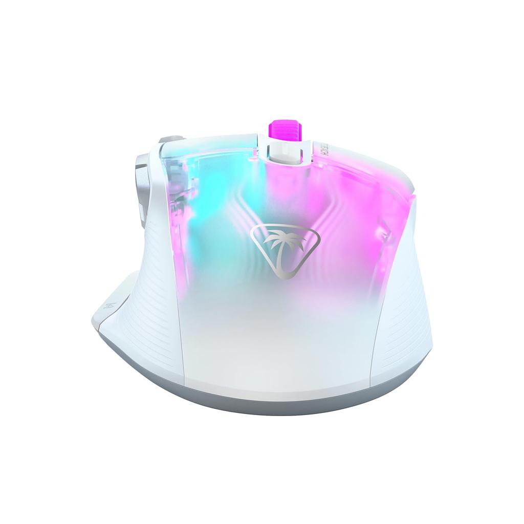 Turtle Beach Kone XP Air Wireless Gaming 19K with Charging Dock and Reflex RGB Light Mouse, 2.4GHz/Bluetooth, White, Optical, Multi-Button, 99g,