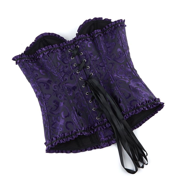 European Size 819 Black Court Corset: Abdomen Control Body Shaper