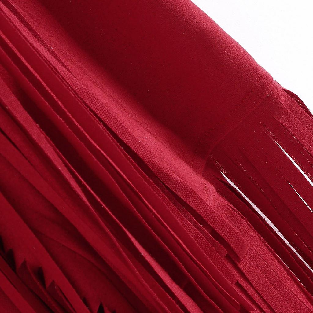 Dámský Zimní Semišový Etnický Bez Rukávů S Třásněmi Střapci Vesta Kardigan