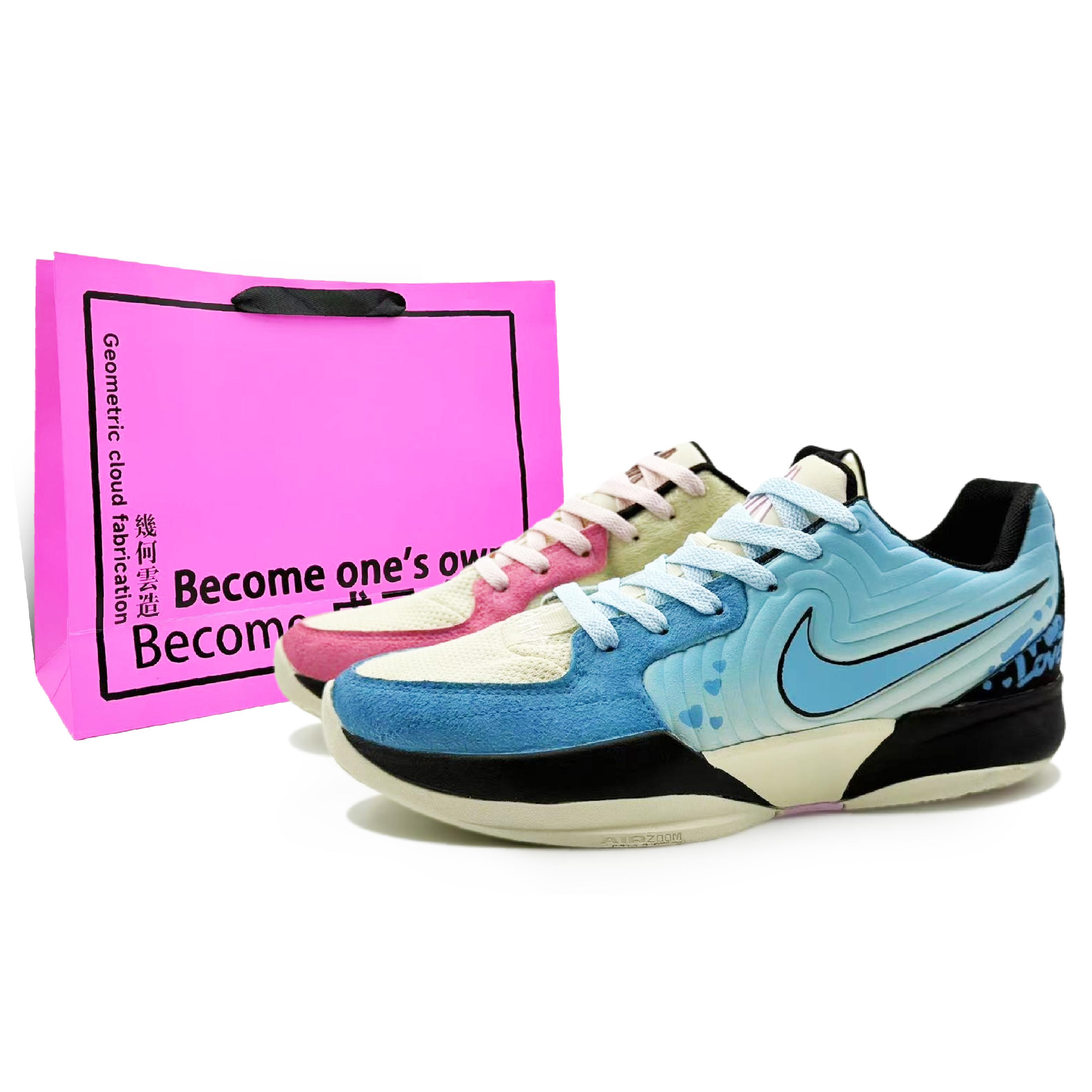 

Nike Ja Morant 2 Abrasion Resistant Low top Basketball Shoes Men s Blue Pink FD7327-100(Team1284- S) 44.5