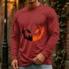 Men's Halloween Casual Long Sleeve Neck Shirt