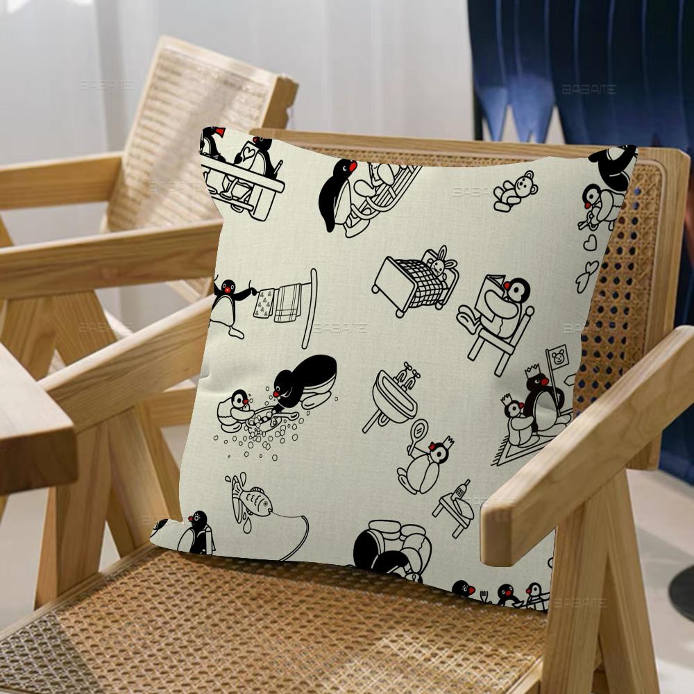 Cartoon Black Baby Penguin Pingu Pillowcase toon Gift Cushion Cover Bedroom Home Sofa Chair Seat Decor pillow case