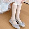 Summer Thin Silk Solid Over the Calf Socks for Womens Japanese Style JK Diamond Striped Pattern Student Long Stockings