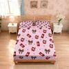 Juego de Sábanas sin Bordes con Estampado de Lazo Rosa Coca Cola 3 Piezas Múltiples Tamaños Cubre Cama Decoración de Cama de Dormitorio Lavable a Máquina