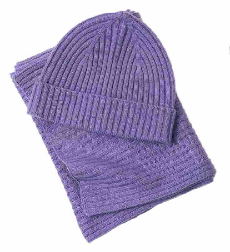 Autumn and winter new wool knitted hat wool scarf men's and women's warm versatile wool ear hat set