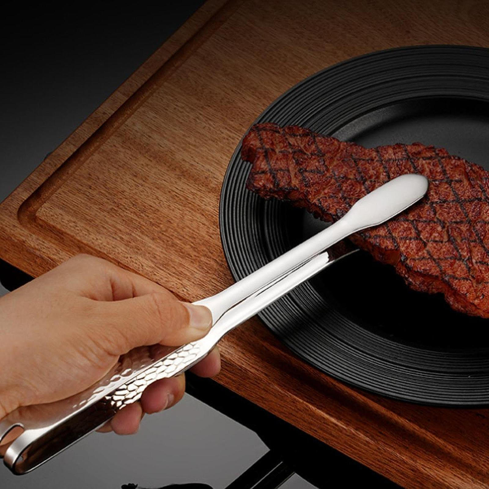 

Barbecue Tongs Kitchen for Cooking Baking Bread Clamp Pastry Indoor Outdoor 1.5cmx23.5cm