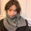 Warmer Winter-Strickhalsschal für Damen, modisches Design, gestreift, einfarbig, Wollgarn, magischer Ring, Schals, Kaschmir, Bufanda, Schalldämpfer