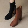 2026 Damen Stiefeletten Hohe Absätze Modeschuhe Klobige Luxus Damen Stiefel Winter Neue Designer Pumps Kleid Wildleder Femme Botas