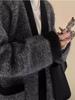 Women's Mid-Length Heavyweight Wool Cardigan Coat - V-Neck, Thick Knit, Autumn/Winter