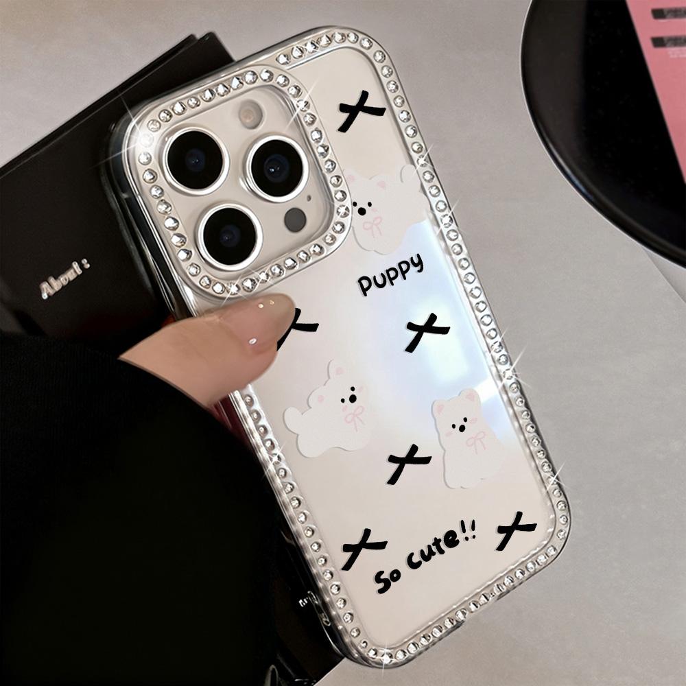 Bracelet Chain Phone Case For iPhone 17 16 15 13 14 for 17Air 17 12 14 16 Pro 17 14 16 Pro Max Sparking Diamond Cute Pattern Hard Cover With Lanyard