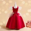 Vintage Royal Puff Sleeve Big Kids Girls Princess Long Formal Dress Gown
