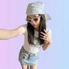 Polyester Shiny Metallic Bandana Stripe Satin Square Turban Liquid Silvery Headscarf  Outings
