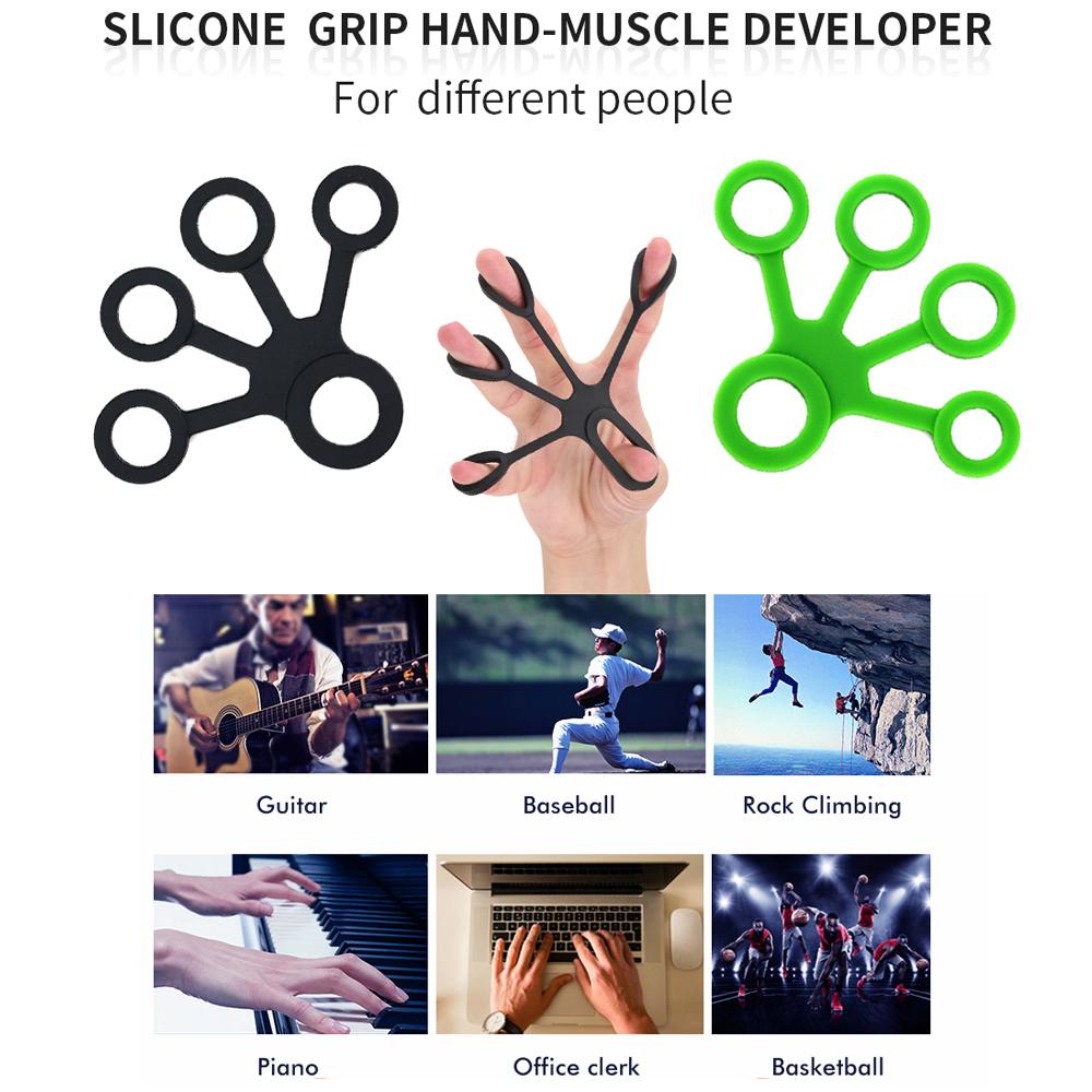 Tcare Silicone Hand Expander Finger Grip Trainer Strength Resistance Bands for Wrist Exercise and Fitness Training