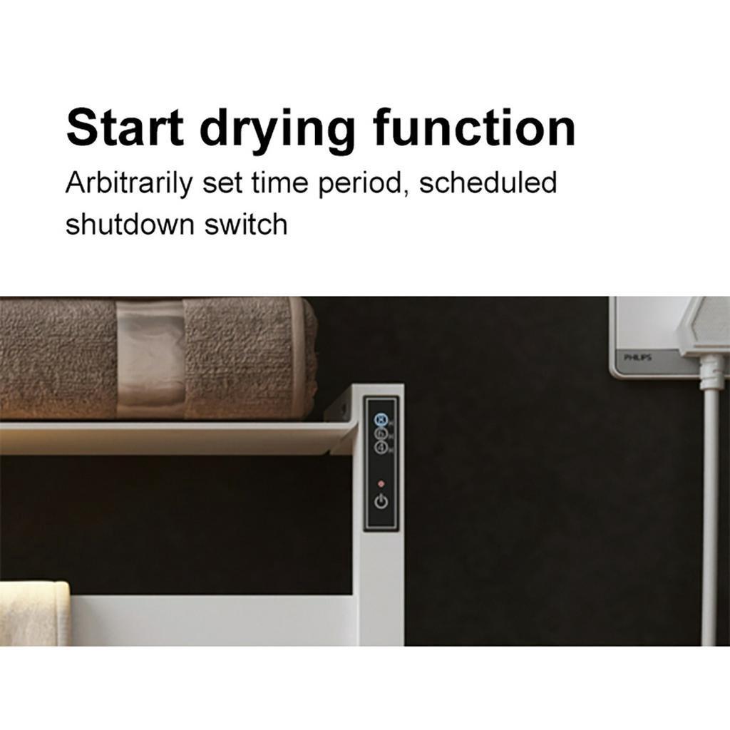 220V / 50Hz Bathroom Fittings Electric Heated Towel Rack Stainless Steel Sterilizing Smart Towel Dryer 70W