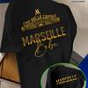 Tshirt with The Words Marseille France Printed on The French Port Logo Summer Streetwear Casual Wear