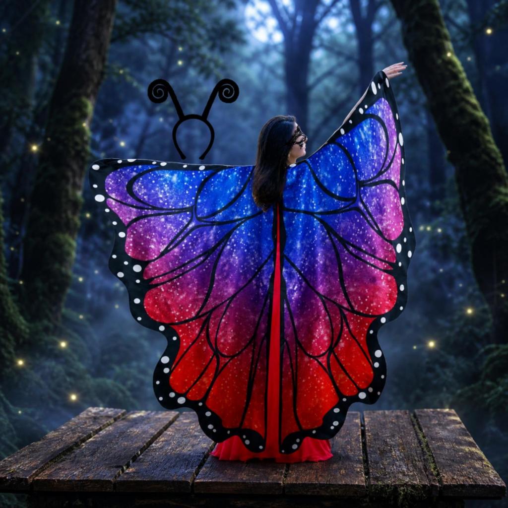 Butterfly Pinions with Mask and Headband One-Size for Cosplayers