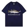 Funny Mi Bomboclat Fish Meme Short Sleeved T-shirt for Male and Female College Students Couple Outfit Pure Cotton TEE