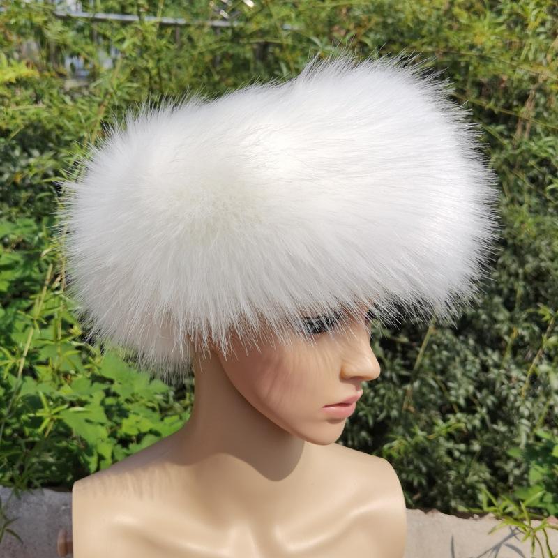 Unisex Thick Fur Dome Cap Retro Warm Flat Top Hat Outdoor Winter Accessories