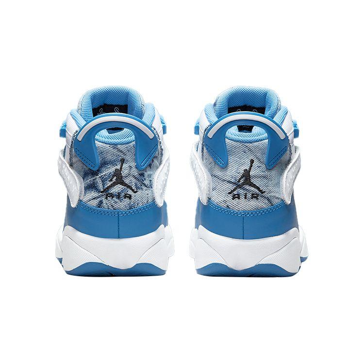 Air Jordan 6 Rings GS Bleached Denim Kids Sneakers White Dutch-Blue DM8956-100