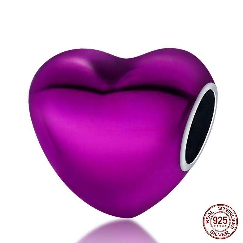 New Black/Red/Blue/Green/Purple Heart Series For Original Bracelet Bead Charm 3Mm Diy Necklace Pendant Accessories