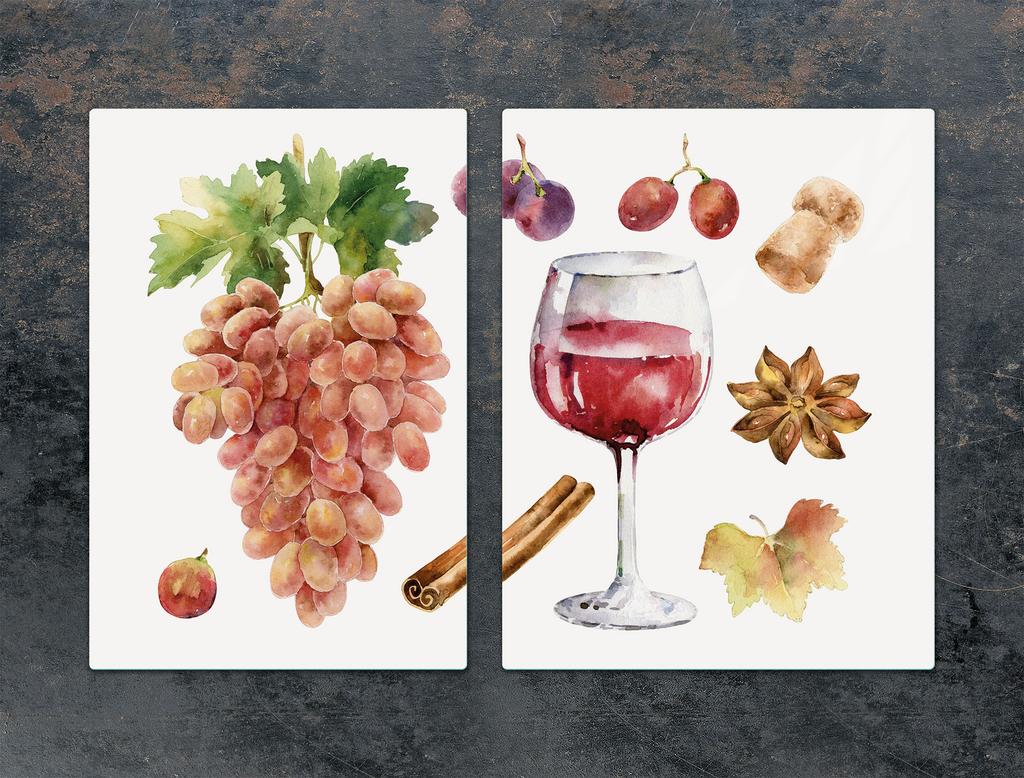 SZKLANA PŁYTA OCHRONNA DESKA 75x52 WINO