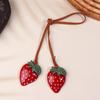 Cute Strawberry Charm Bag Pendant Car Keychain Luggage Pendant Simple All-Matching Bag Decoration Accessories