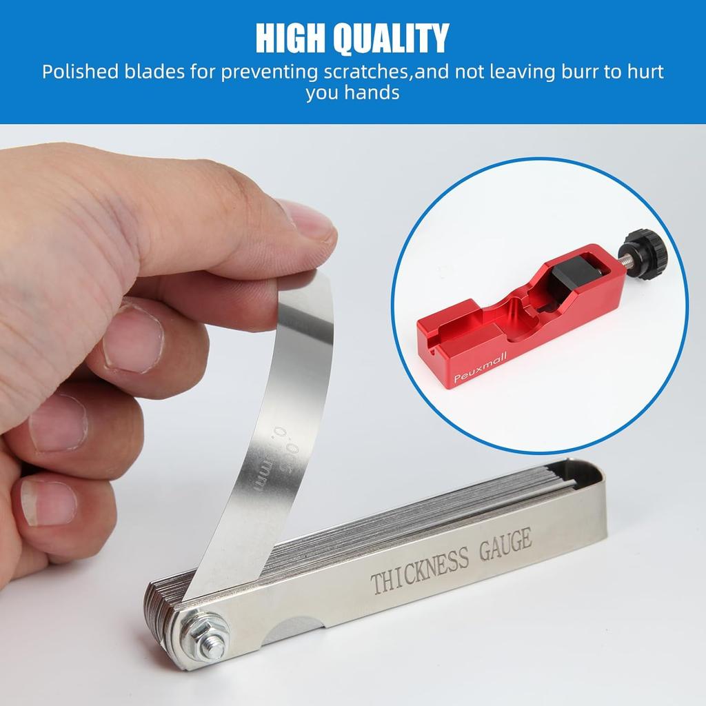 Spark Plug Gap Tool, Spark Plug Gapping Tool With 32 Blade Steel Feeler Gauge, Universal Spark Plug Gap Tool For Most 10Mm 12Mm 14Mm 16Mm Spark Plugs