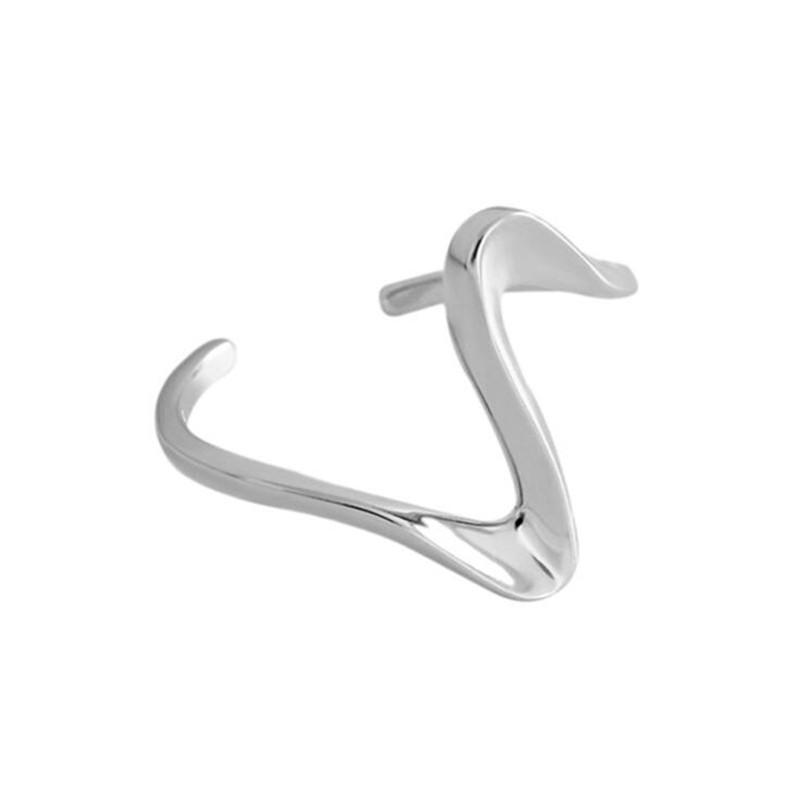 

New Fashion Niche Design Creative Lightning 925 Sterling Silver Jewelry INS Personality Wave Irregular Opening Rings TYB430 серебряный