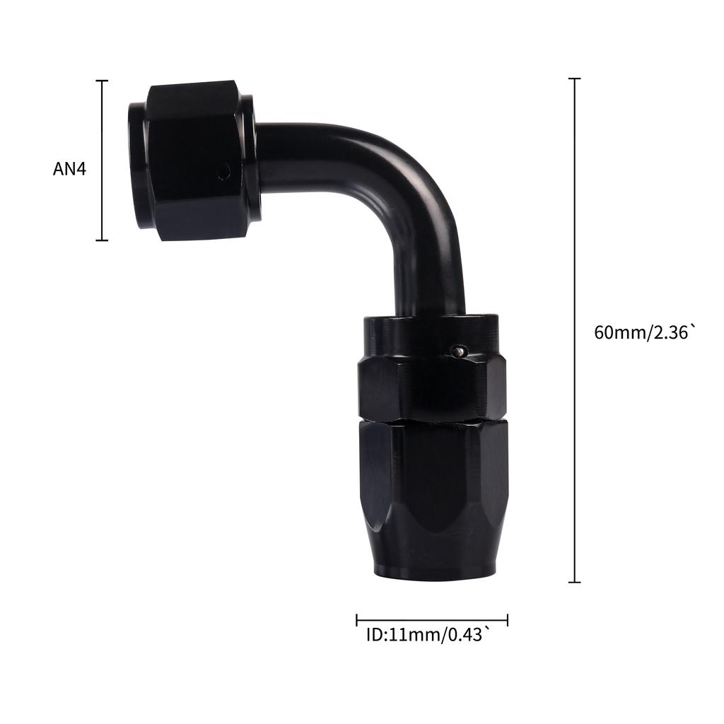 4/6/8/10/12 AN Hose Ends Fitting Aluminium Black AN Fittings Adapter Oil Fuel Pipe Reusable Fitting End 0/45/90/180 Degree