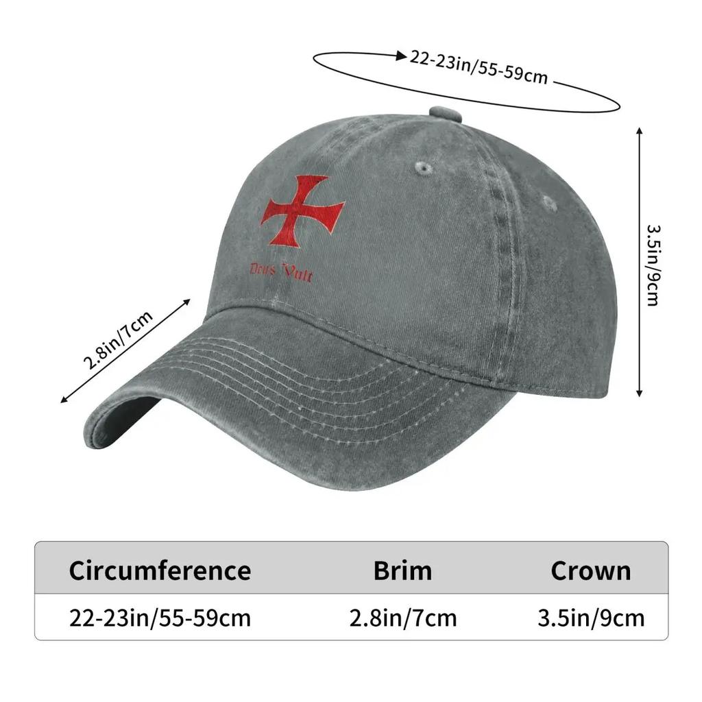 Templar Deus Vult Fashion Baseball Cap Peaked Cap Mens Hat Womens Cap Luxury Woman Cap