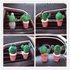 Car Decoration Perfume with Green Cactus Potted Car Air Freshener with Solid Fragrance Car Interior