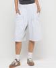 CHAMBROS Point Logo Embossed One-Pleat Sweat Shorts Bermuda Pants [White Melange]