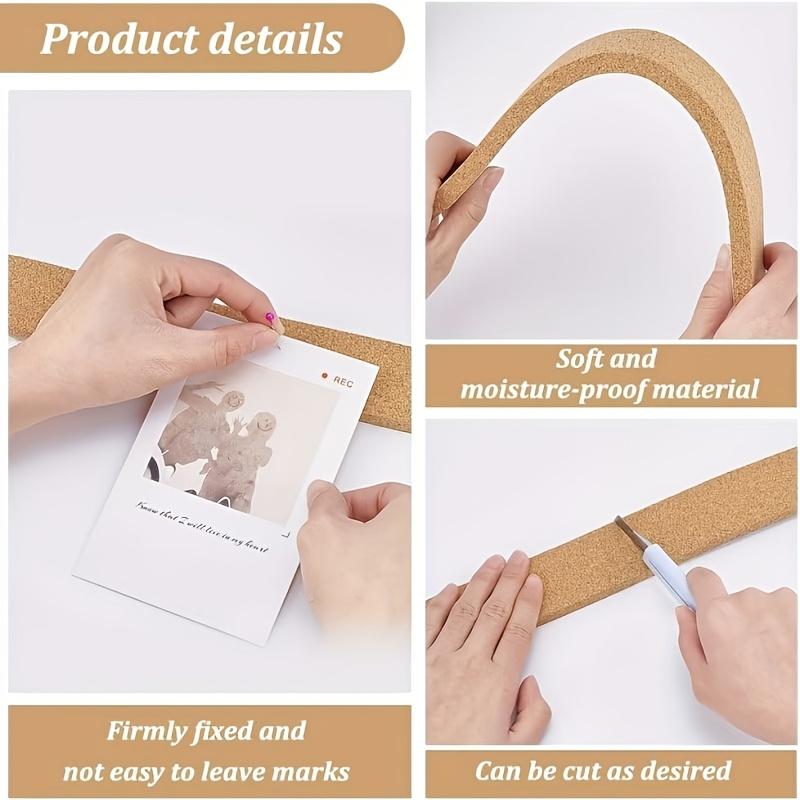 2 Rolls Self Adhesive Cork Board Strips Bulletin Boards Tape Wall Strips Notice Memo Message Boards Photo Wall Decor